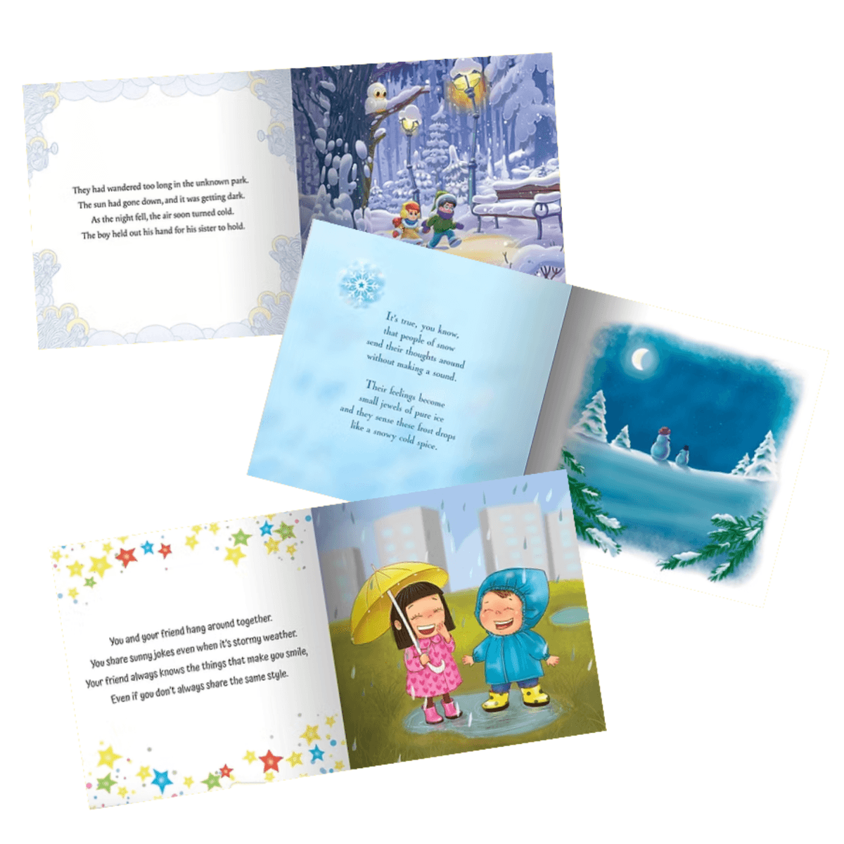 Open spreads from Marilee Joy Mayfield picture books